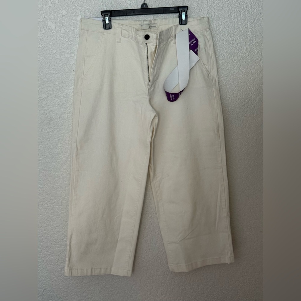 Ella Moss women's high-rise, wide-leg, cropped pants size 14 NWT - Picture 1 of 2